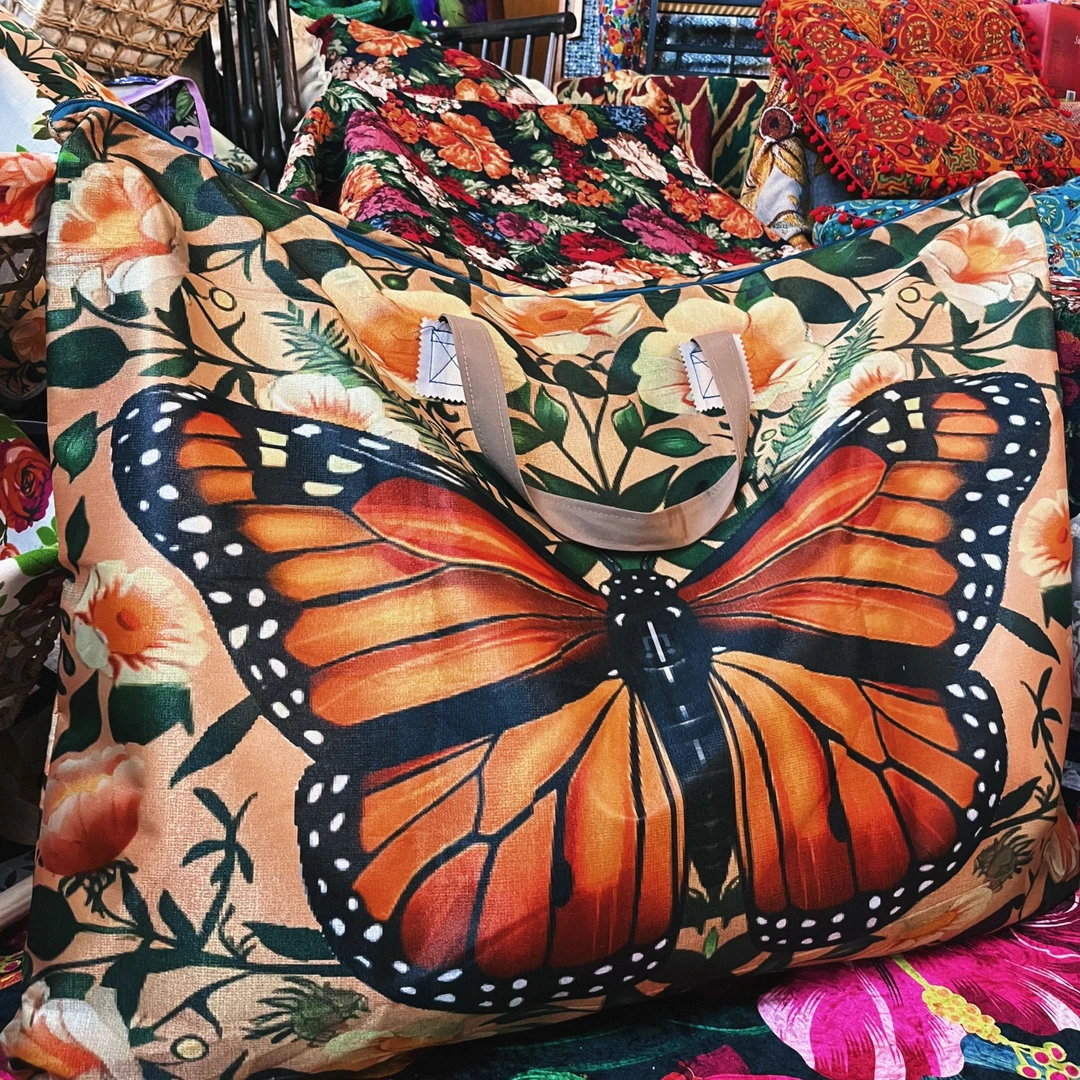 衣物防尘被子收纳整理大容量收纳袋防尘搬家特大号黄色蝴蝶行李袋