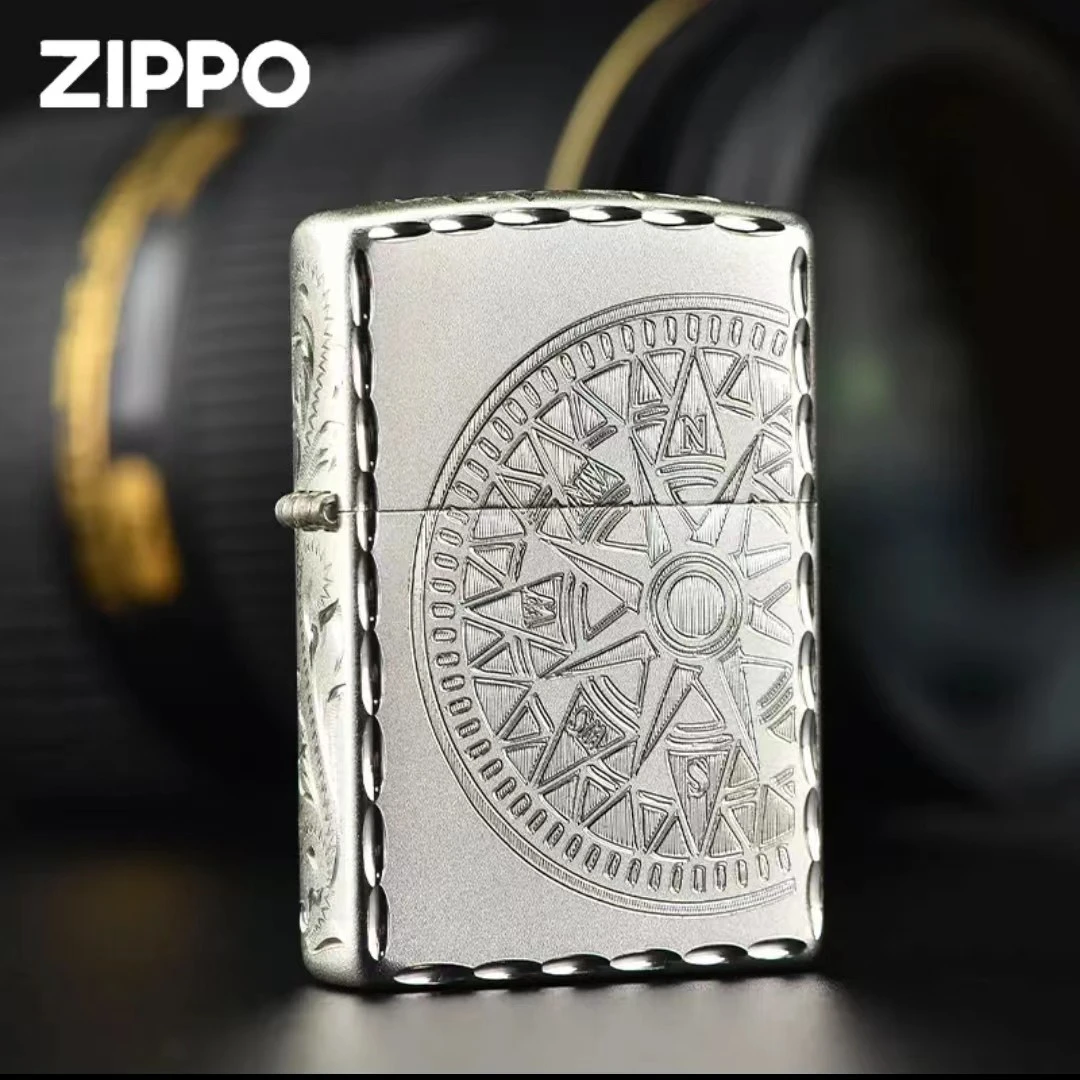 zippo打火机正品镀银罗盘男七夕送男友礼物七夕浪漫原装DY9802DK