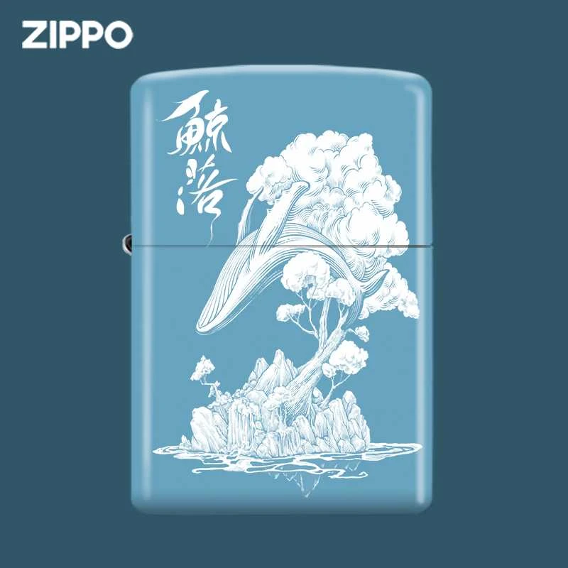 ZIPPO正版打火机 彩印鲸落个性男士防风经典网红