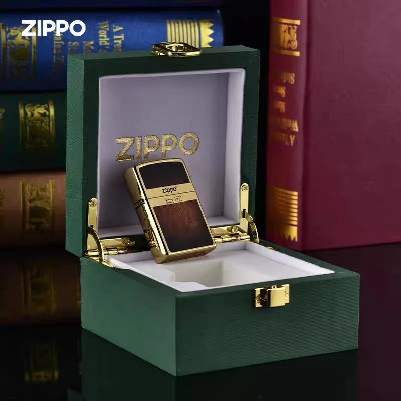 zippo打火机正品木纹礼商标防风送男士礼物高档原装防风DY9802DK