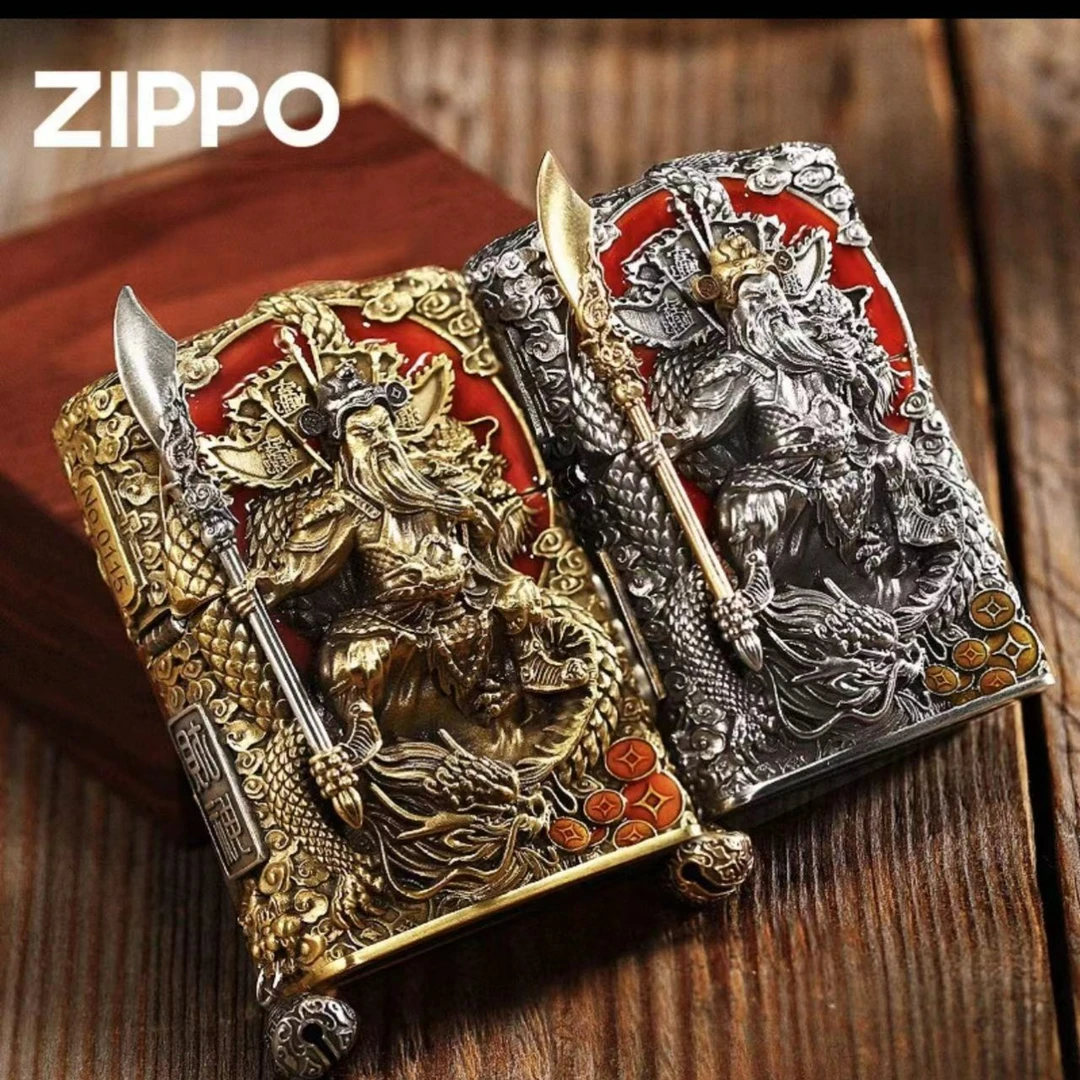 zippo打火机正版黄铜重甲机关关公男士送礼防风收藏原装DY9802TJ