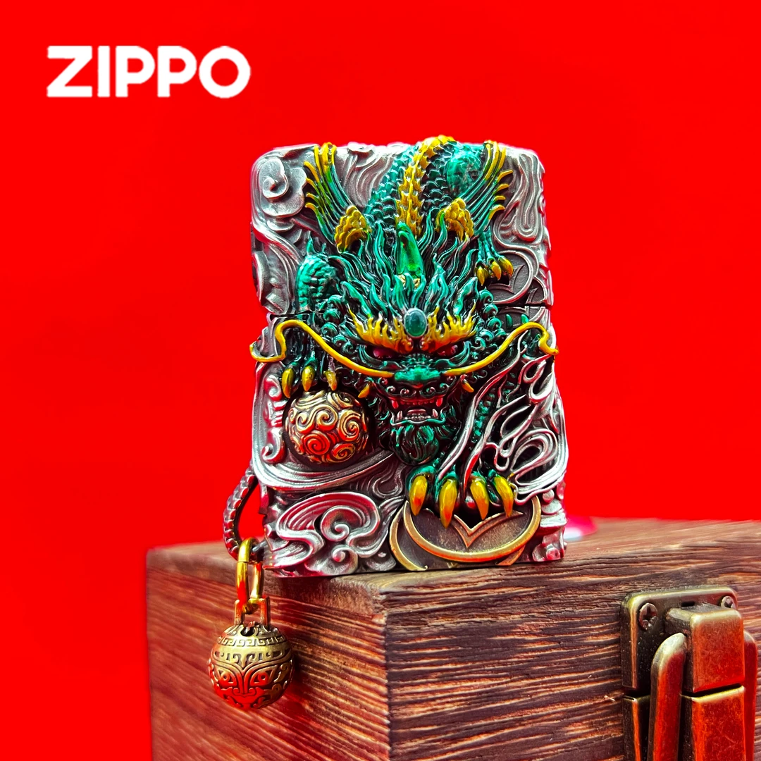 ZIPPO打火机正版重甲灵动貔貅【青黄色】男士礼物送礼防风DY9802TJ