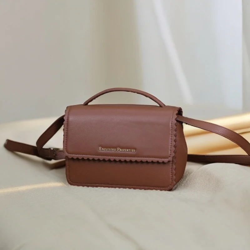 2023新款复古艺术花边纯色小矩形包单肩包【20C1163】