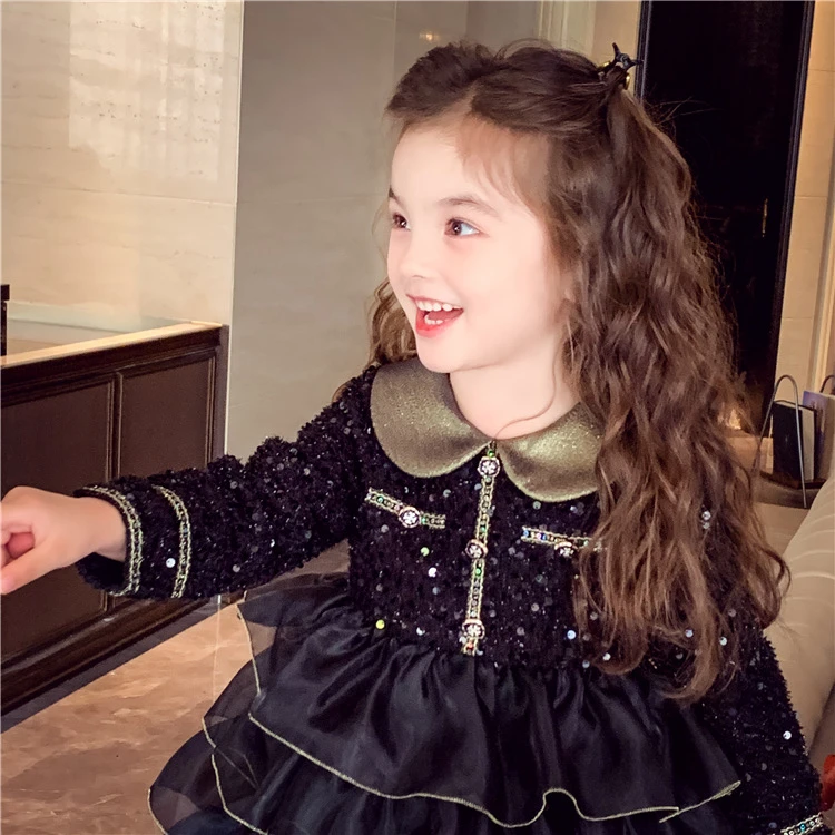 【黑森林加绒】女童公主裙晚礼服走秀裙主持人钢琴演奏花童礼服
