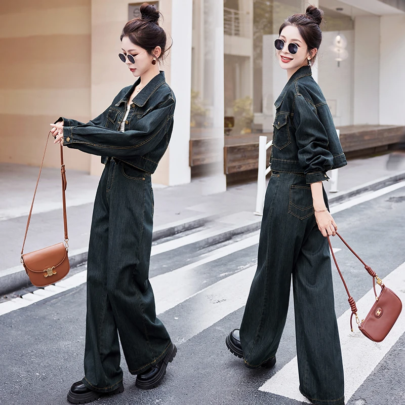 秋装搭配一整套2024年新款女装时尚短款阔腿裤显瘦两件套洋气时髦