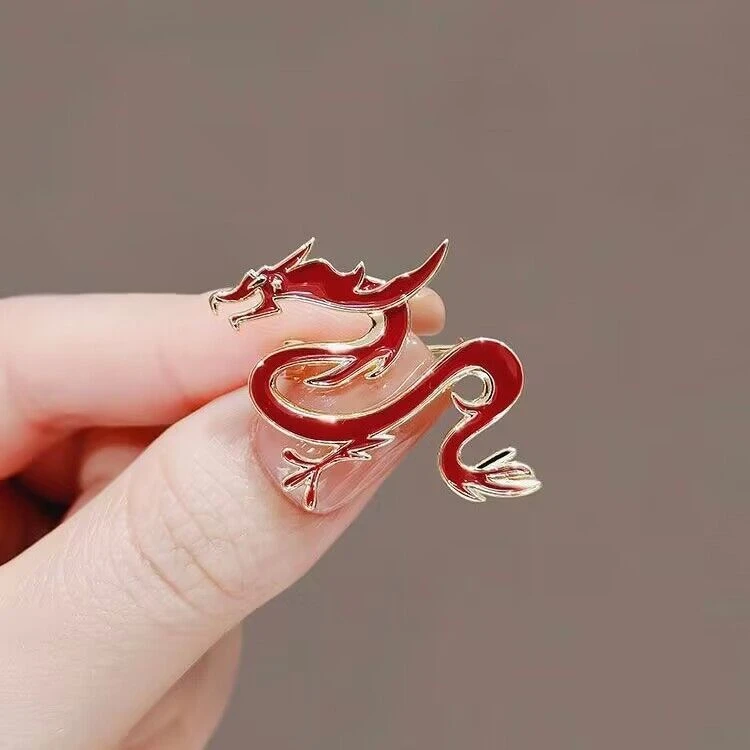 合金胸针 中国风生肖复古红龙胸针高档个性西服胸花衣服配饰别针