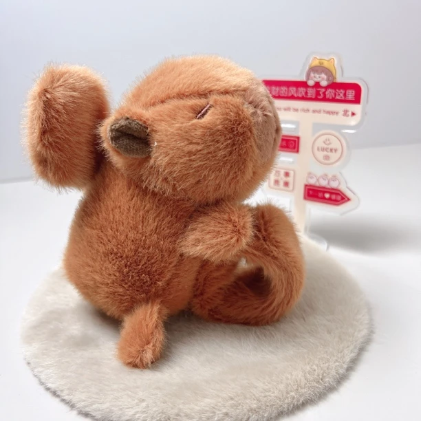 卡皮巴拉啪啪圈，毛绒抽拉翅膀振动钥匙扣