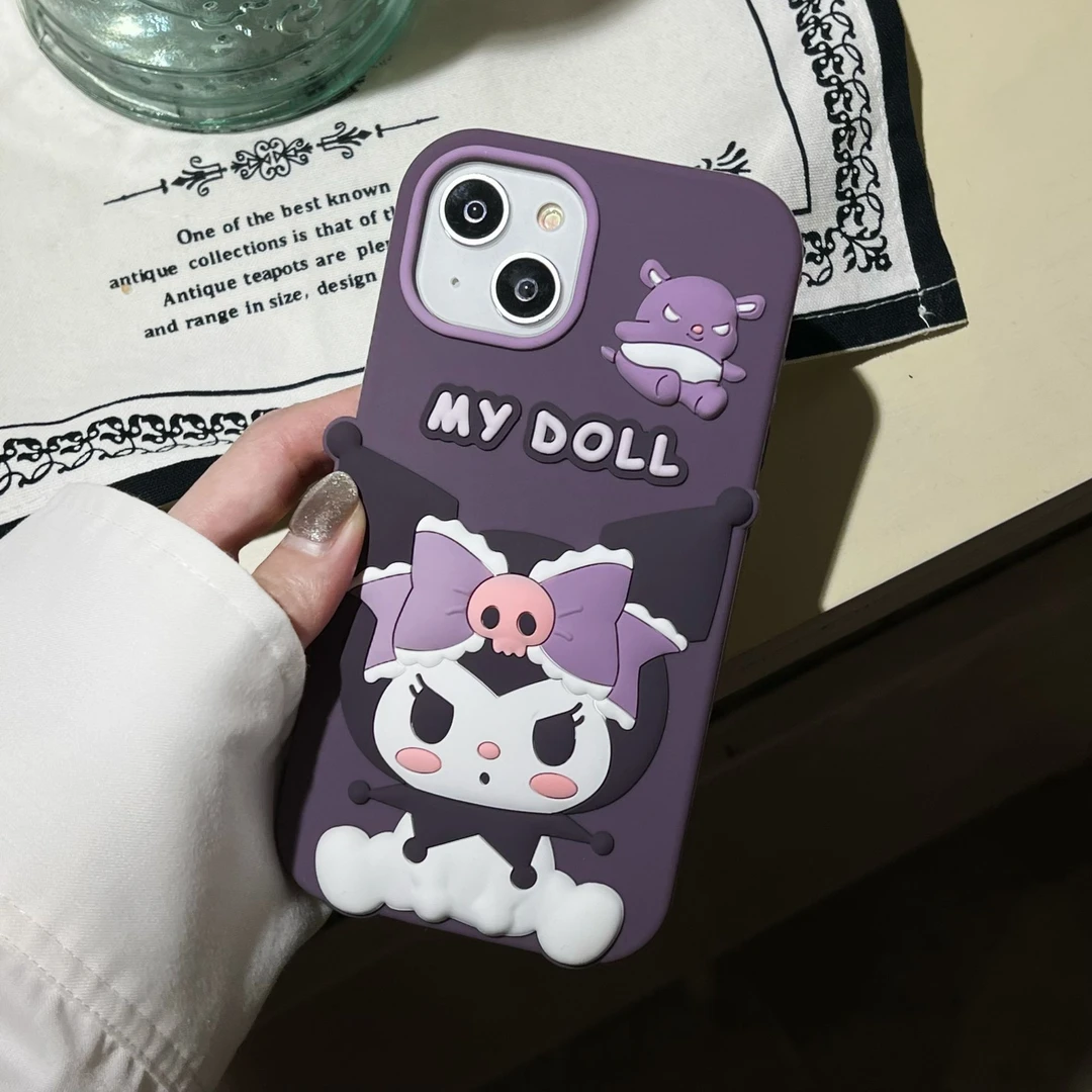 卡通可爱库洛米适用苹果15pro硅胶手机壳iPhone14promax创意13女