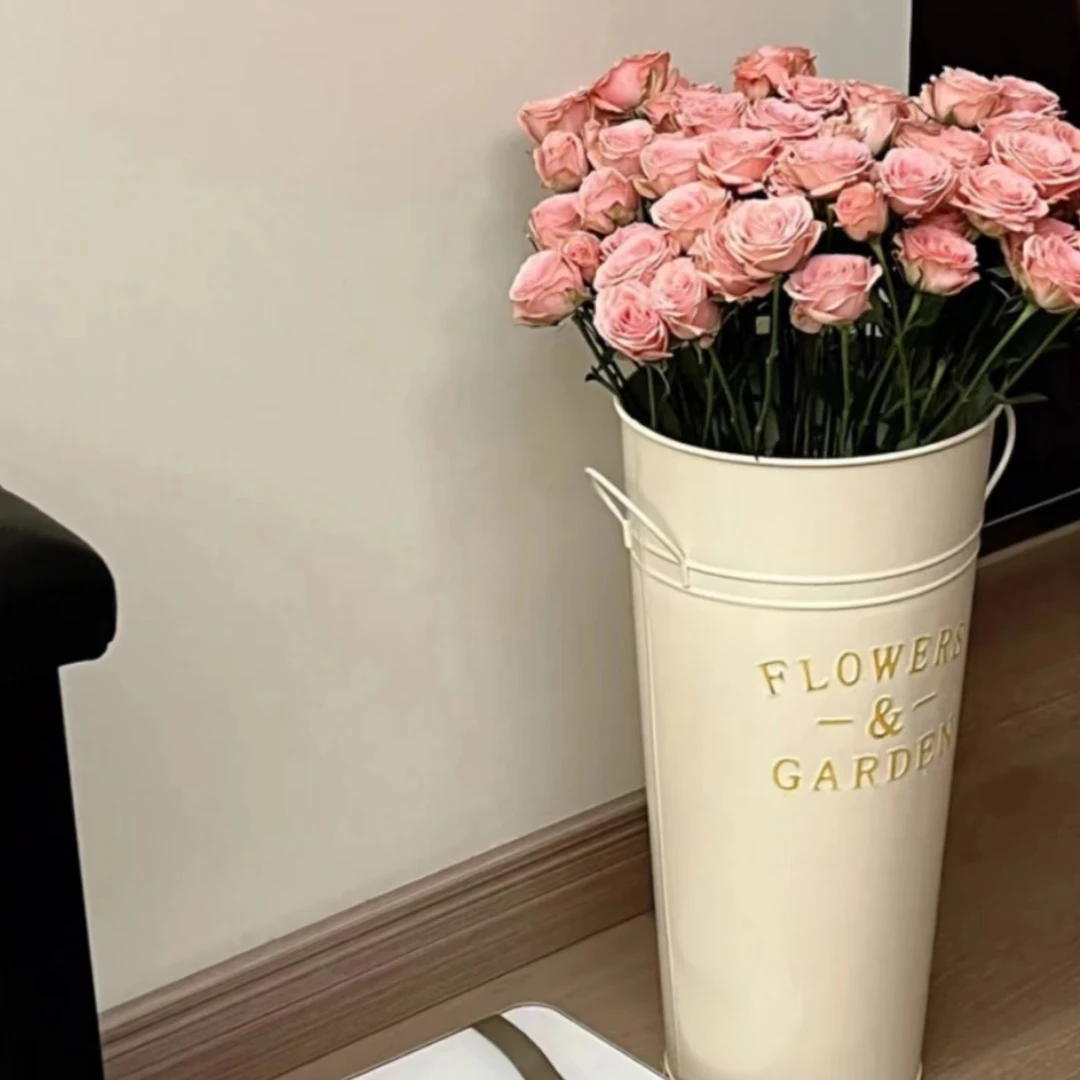 网红大花瓶摆件客厅插花高级感花店专用复古插绿植落地轻奢醒花桶