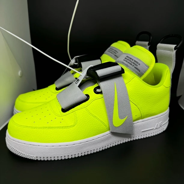 全新未使用 NIKE/耐克 44.5码/空军一号 机能风 魔术贴 荧光绿