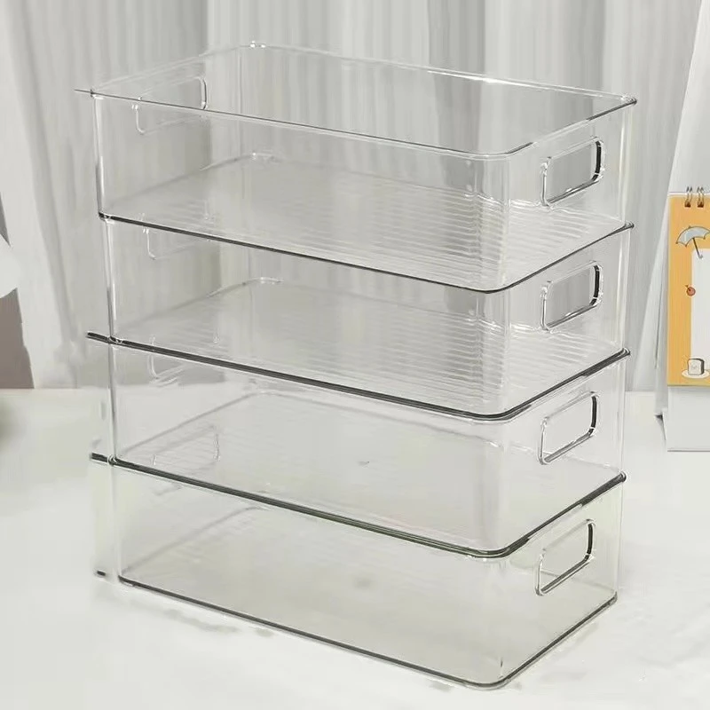 桌面收纳盒亚克力化妆品透明筐宿舍面膜抽屉整理箱零食杂物置物架