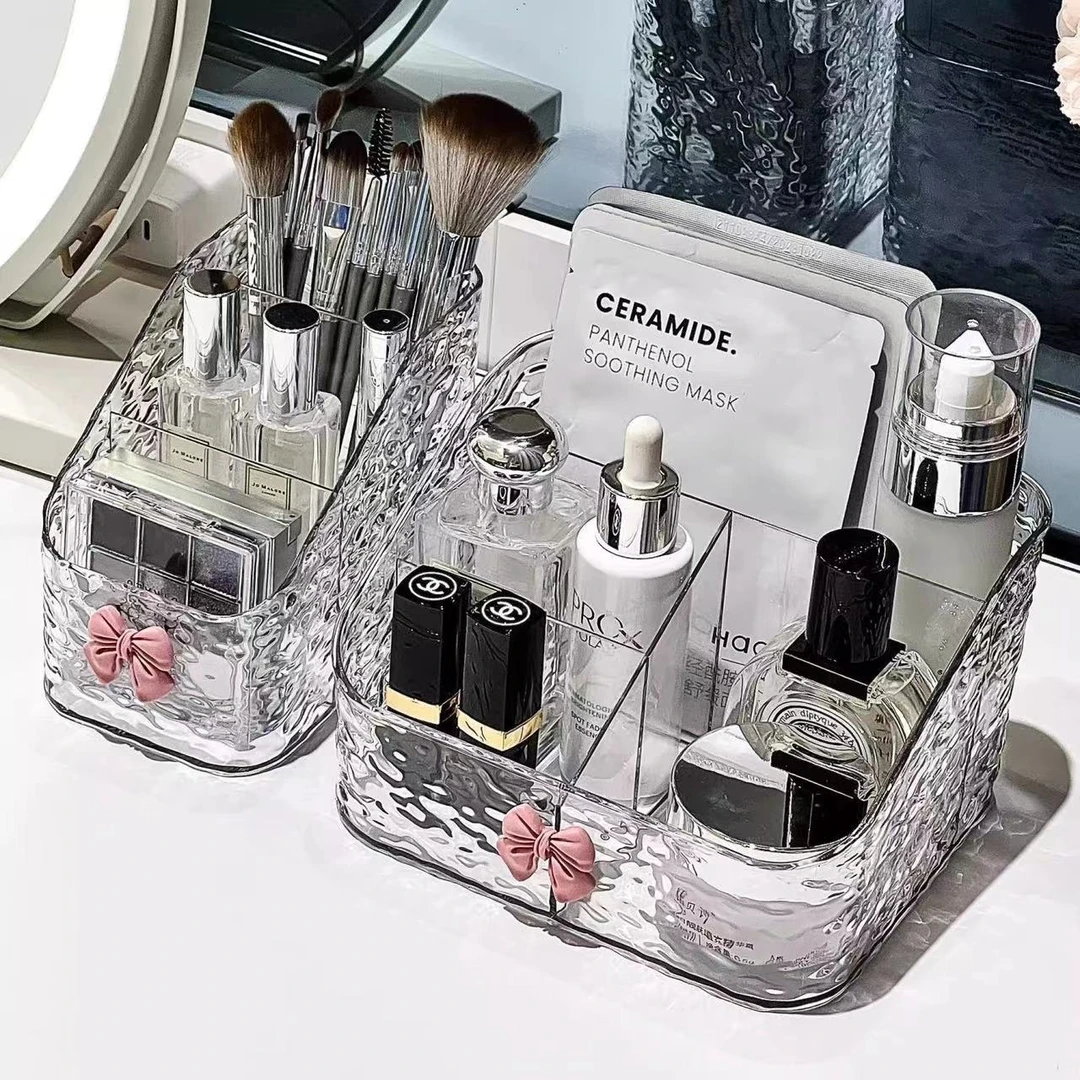 ins风化妆品收纳架透明亚克力收纳盒护肤品梳妆台桌面笔筒置物架