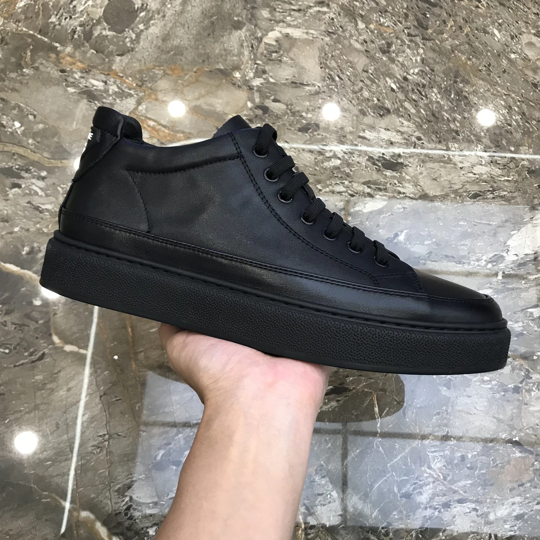 广州真皮板鞋男士时尚休闲鞋韩版舒适百搭皮鞋软底保暖二棉男鞋潮