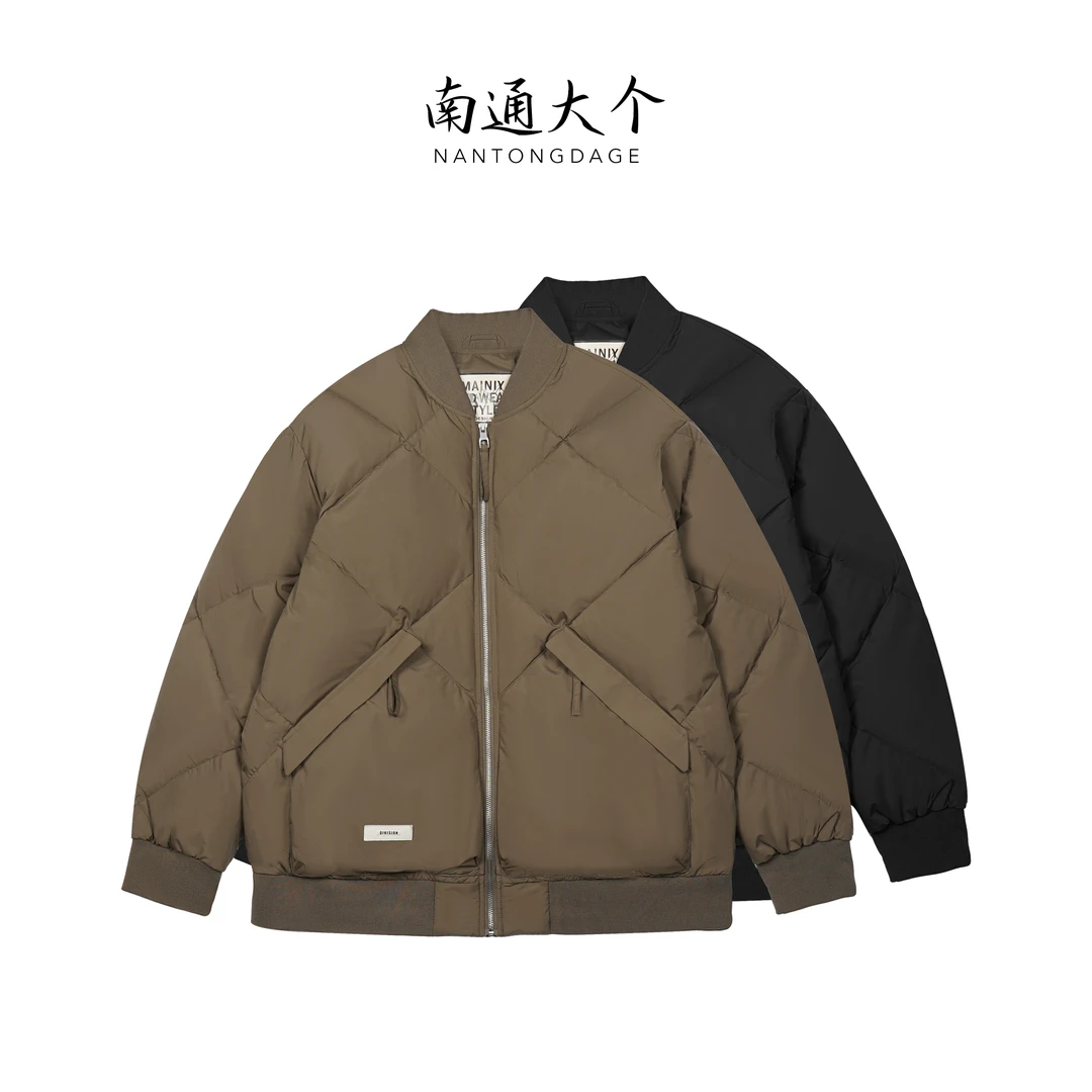 新款立领短款男士羽绒服时尚百搭飞行夹克外套面包服  9910