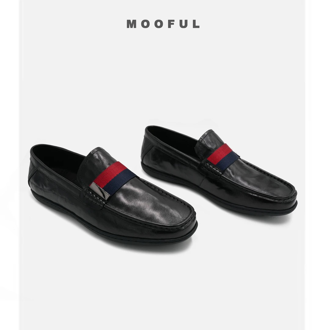 「英伦时尚」MOOFUL牟夫手工织带超轻一脚蹬豆豆鞋M5107