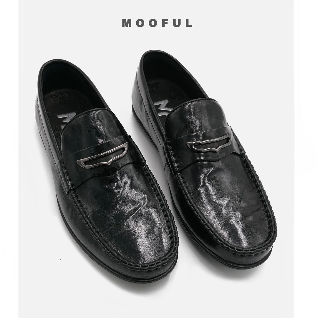 「超柔软」MOOFUL牟夫时尚独特金属扣舒适一脚蹬豆豆鞋R1388