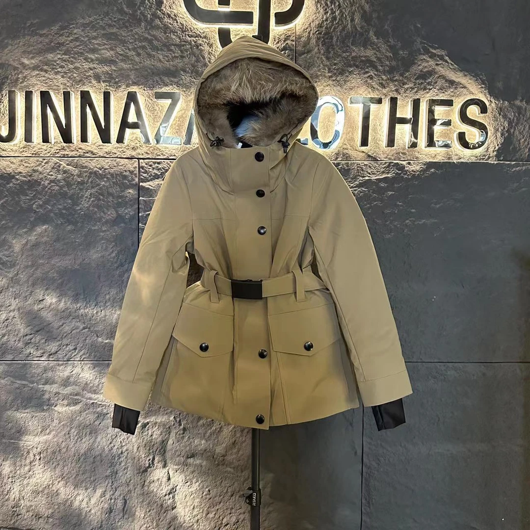 【原创大码设计师款】2023年冬季大毛领户外防风防水收腰棉服4293#