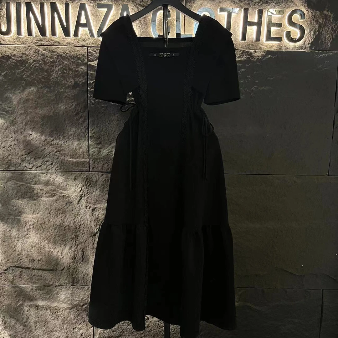 【原创大码设计师款】2024新款收腰方领显瘦连衣裙4550