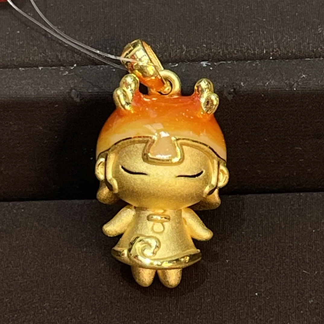 Chow Tai Seng/周大生迷你时尚可爱足金999龙年本命年小龙女吊坠.