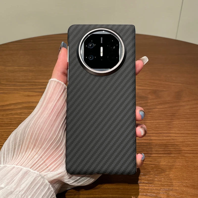 适用华为matex5手机壳折叠屏x3新款matex5典藏版轻奢碳纤维纹防摔