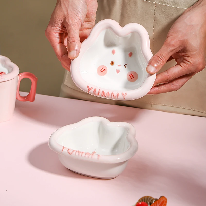 亚米兔可爱卡通高颜值吃饭碗陶瓷碗家用2025新款米饭碗网红餐具