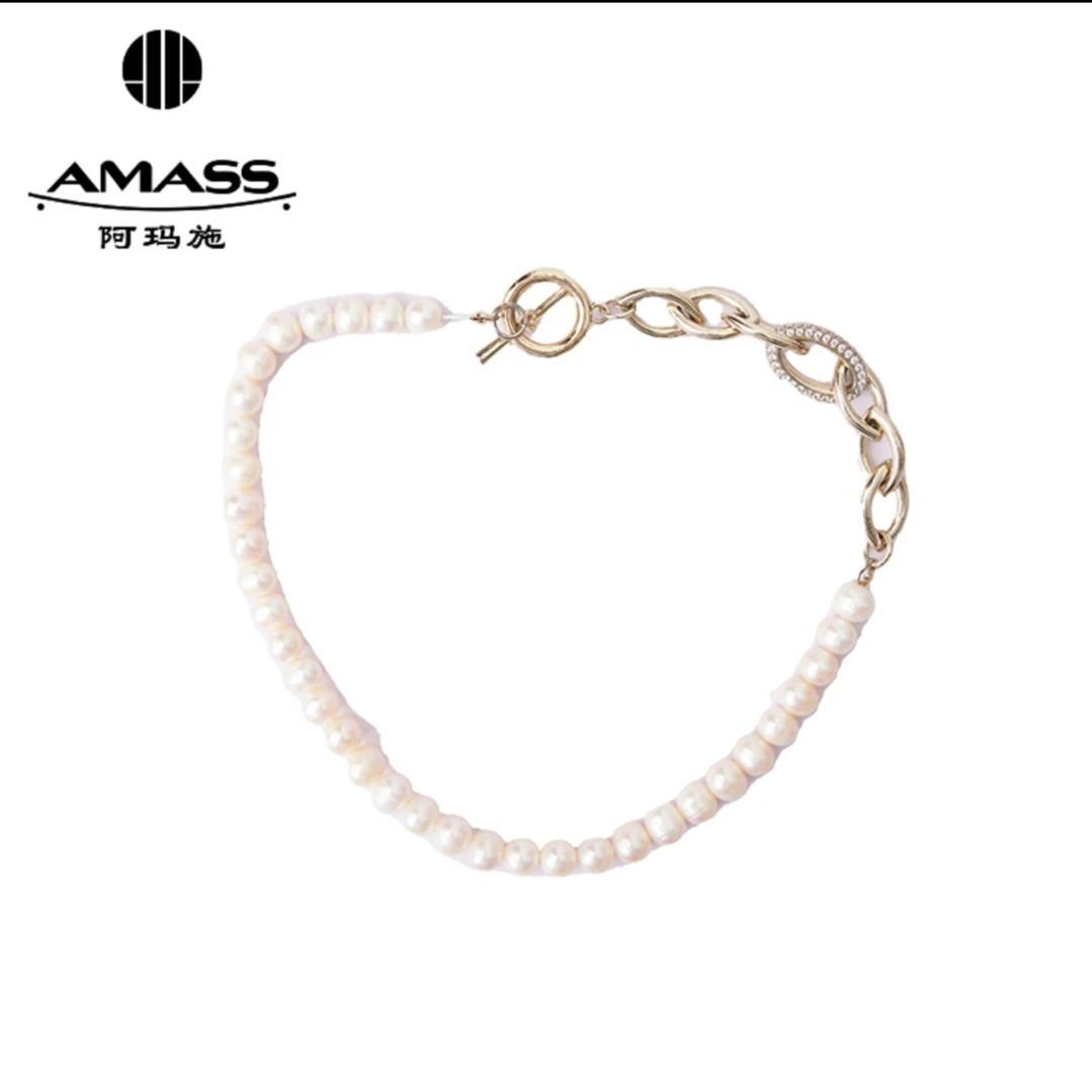 铜合金仿珍珠项链 AMASS/阿玛施百搭时尚施珍珠项链5900404