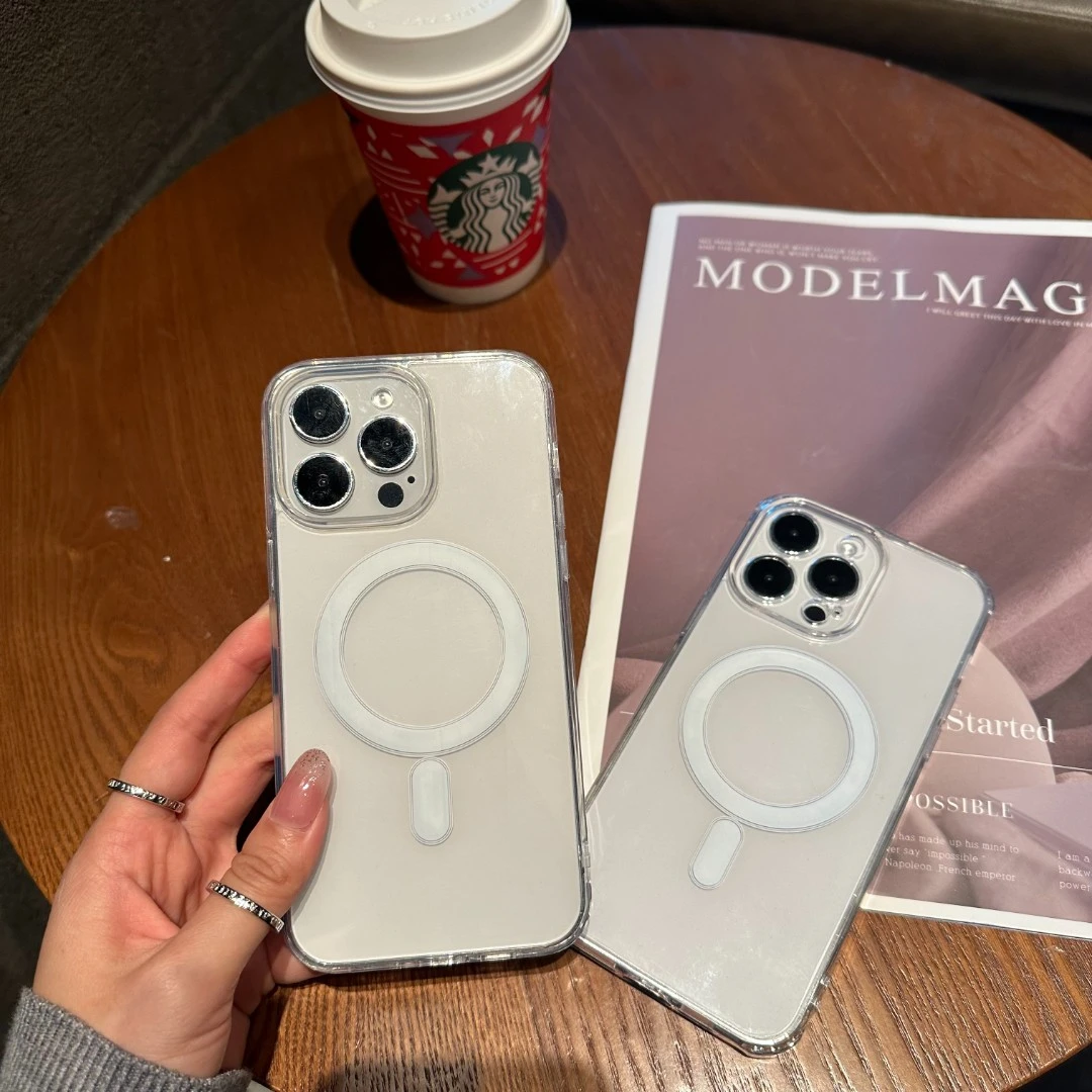 高级感iphone 14pro max手机壳Magsafe磁吸苹果15/13/12/11防摔软