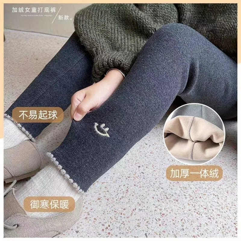 女童打底裤加绒加厚春秋外穿中大童新款儿童休闲长裤洋气加厚裤子