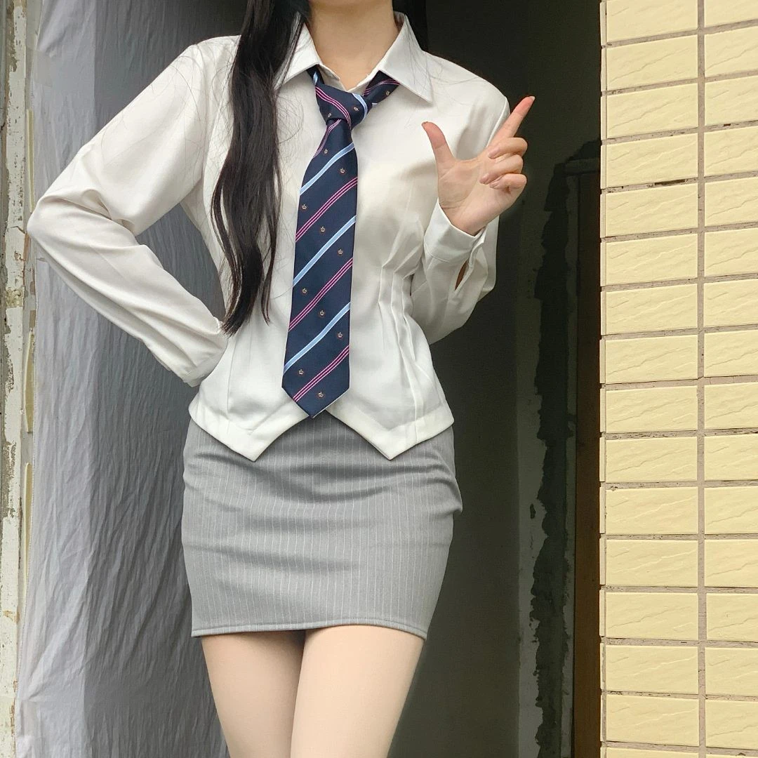 【A字辣妹裙】十字银河jk春季服饰A字辣妹裙JK纯欲风纯色条纹短裙