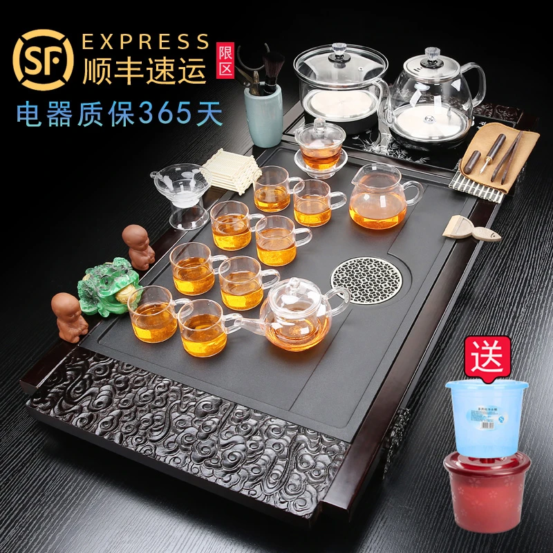 茶盘桌面专用烧水壶全自动一体茶台办公室家用整套高端泡茶具套装