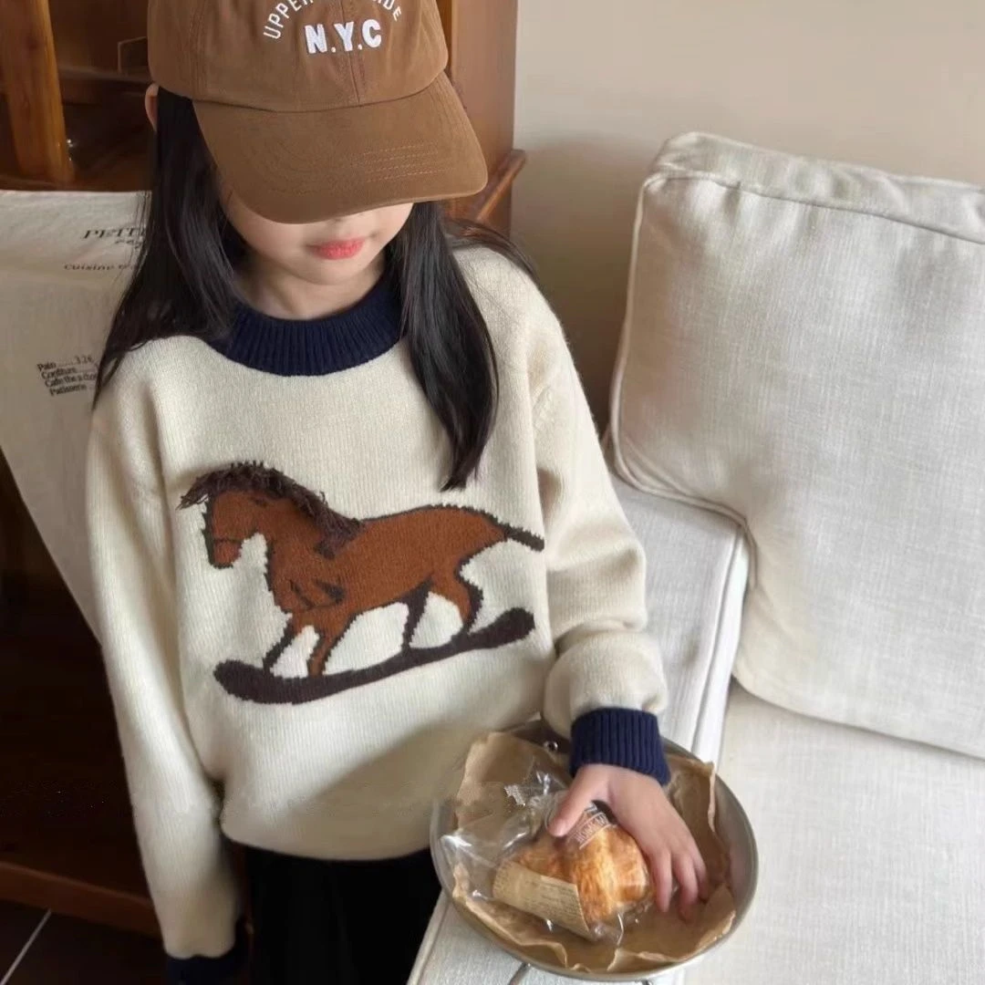 巴拉拉吧(波拉韩国)童装女童毛衣2023秋冬新款中大童韩版潮范洋气