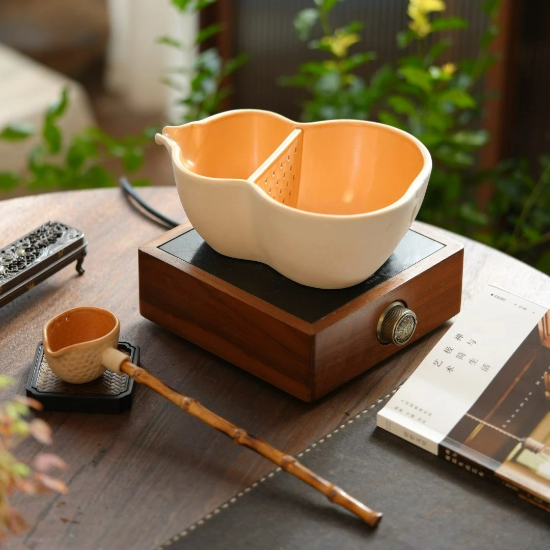 草木茶社  福禄·双全  潮州原矿陶泥煮茶器 围炉煮茶