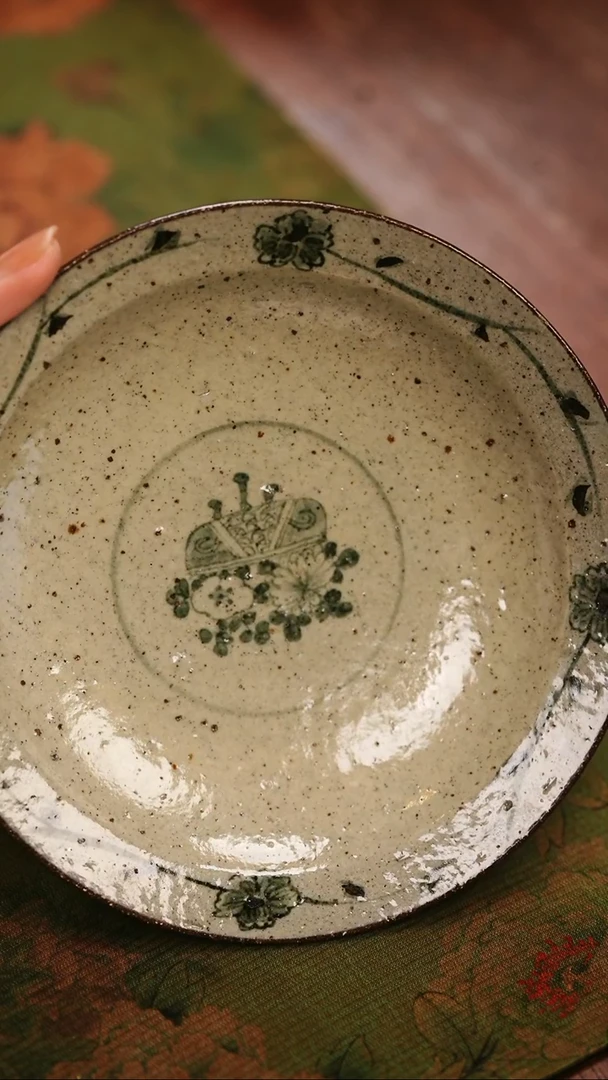 【闪购商品】粉引手绘青花壶承1