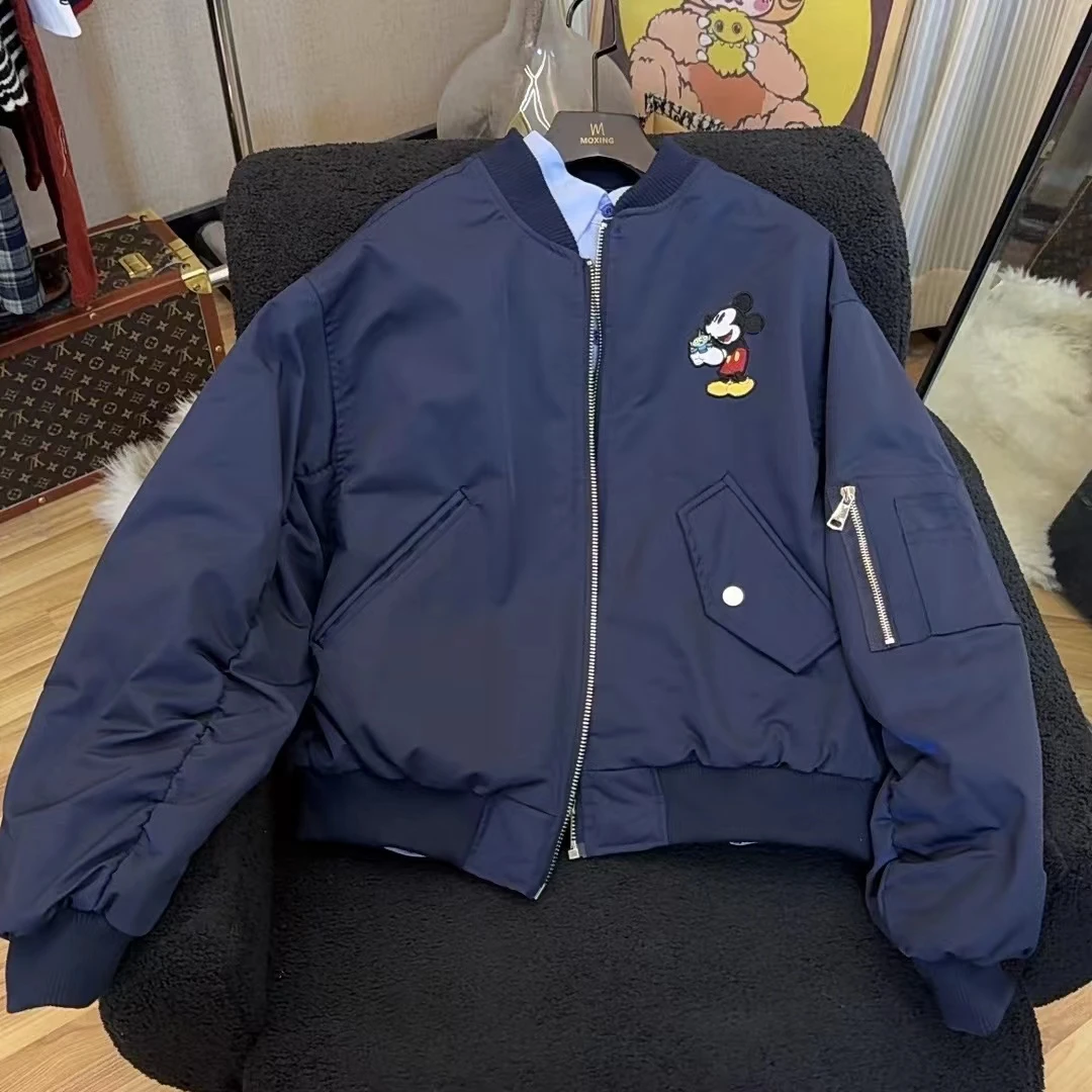 【兜兜】米老鼠冬季新款夹棉刺绣美式宽松冲锋棒球服外套 井9627A