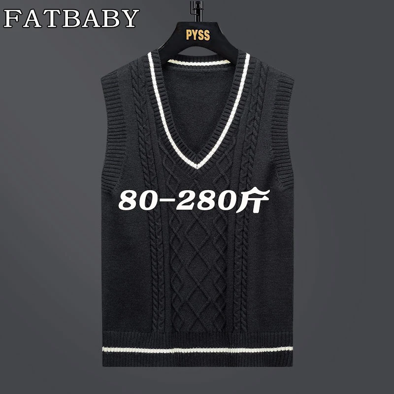 秋冬复古V领男士针织毛衣背心潮流学院风宽松休闲马甲百搭打底衫