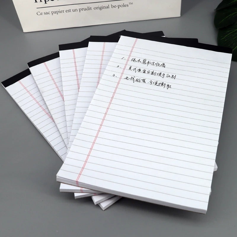 美式拍纸本高颜值加厚复古32开英语本A5笔记本横线上翻可撕带垫板