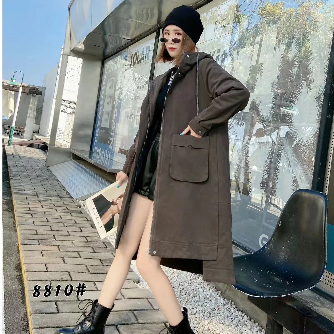 【新粉福利】季加绒加厚派克服大码外套宽松连帽韩版外套女