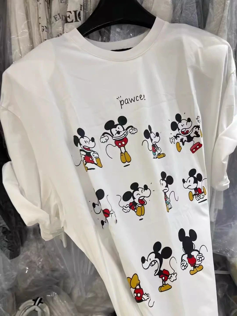 印花宽松百搭白色t恤女上衣