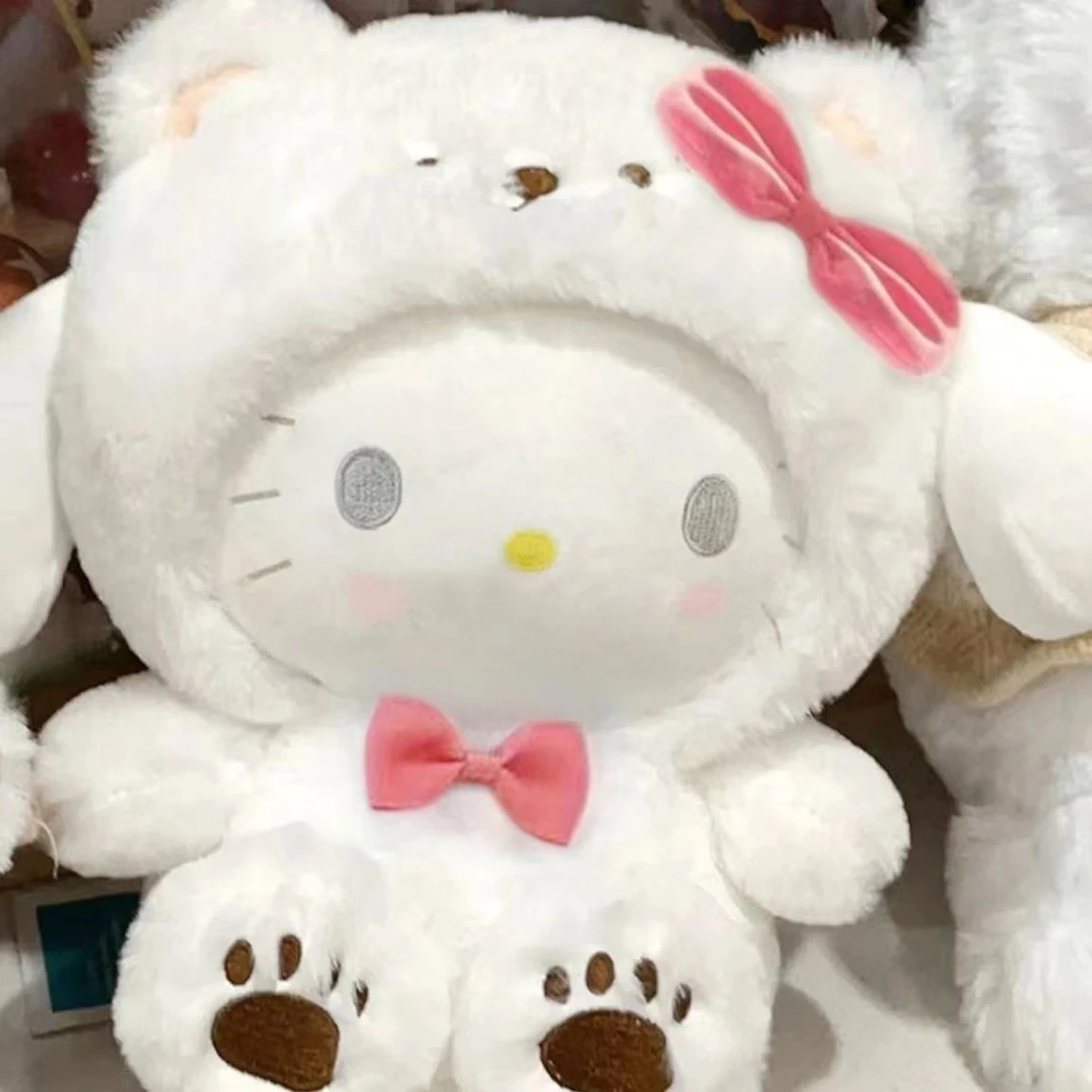 情人节白熊变身KT猫hellokitty玉桂狗公仔帕恰狗玩偶毛绒玩具女yj
