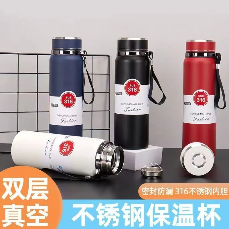 不锈钢双层真空保温杯800ml大容量新款运动水壶便携手提水杯SJ