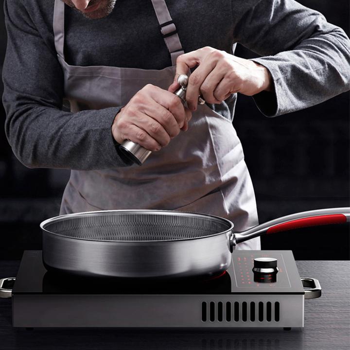 康巴赫不锈钢煎锅家用不粘煎饼牛排早餐煎蛋锅燃气灶电磁炉专用