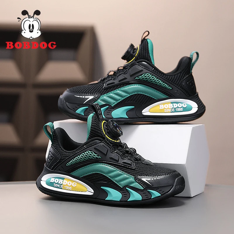 巴布豆男童运动鞋春秋季新款网面透气男孩小学生中大童跑步休闲鞋