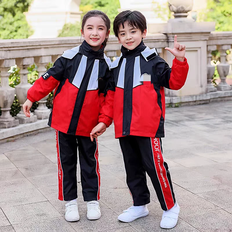 ZB中82064红黑拼色冲锋衣染色