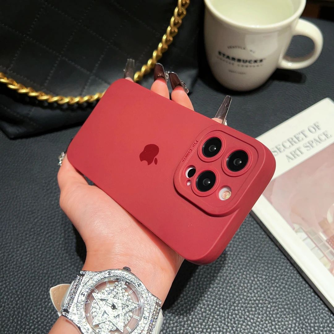 2024新款红色苹果15手机壳iPhone14promax高级感13女款12防摔11潮