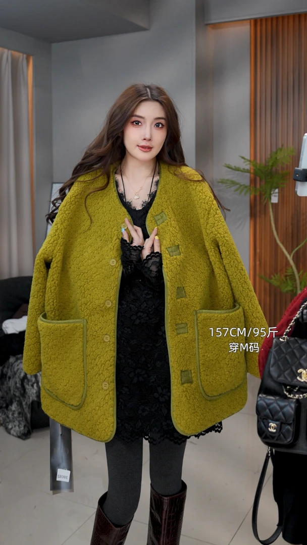 3571#新款毛毛加厚秋冬设计款外套