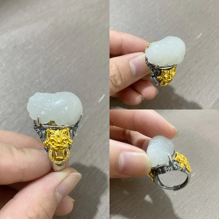 925银皮质戒指 【静文】银貔貅（发一个）戒指/个ZJH-1790