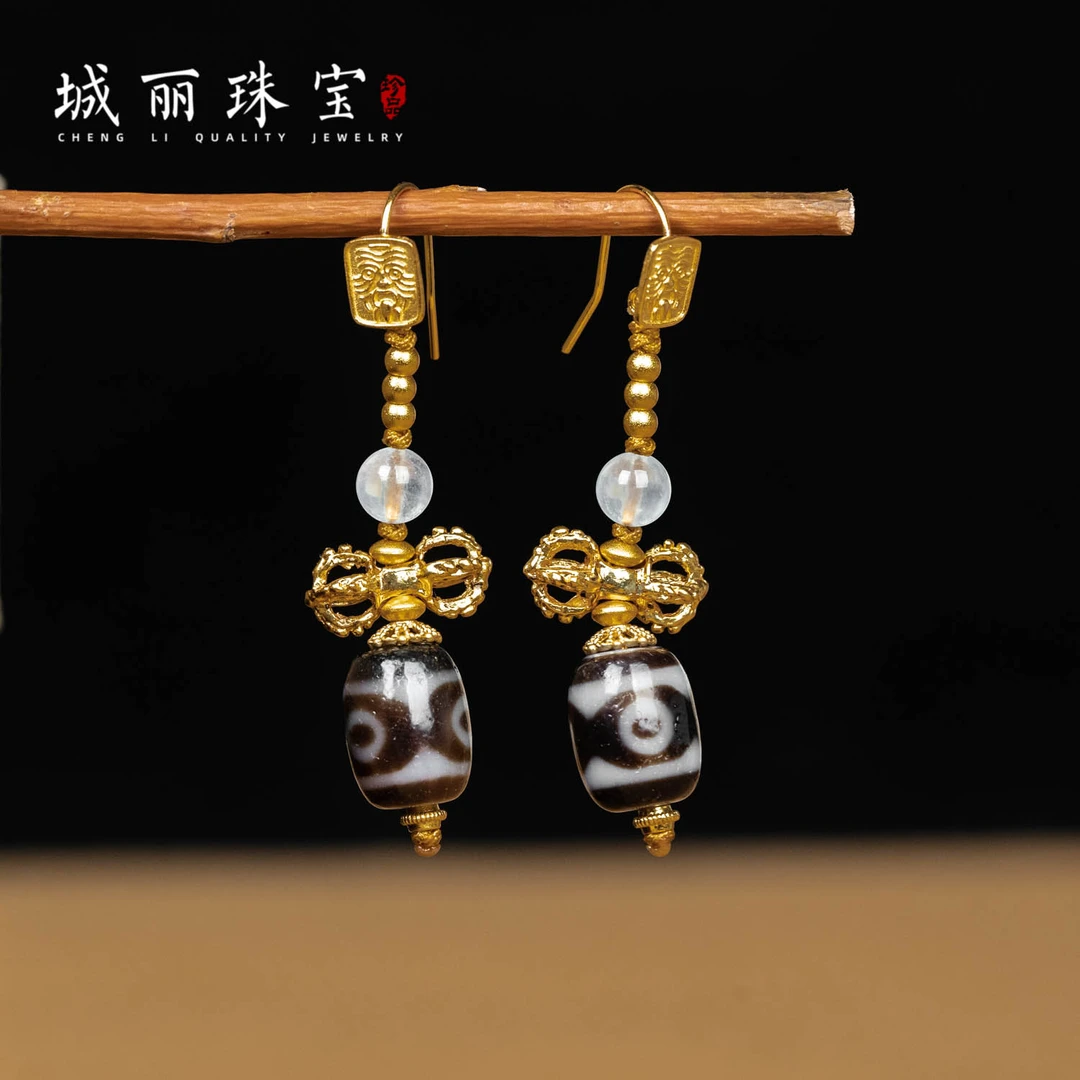 非金属耳饰 【城丽】扎基拉姆杵杵三圆耳环/对TZ-2116