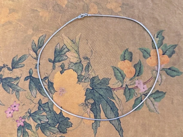 链子925银 中古细银项圈vintage