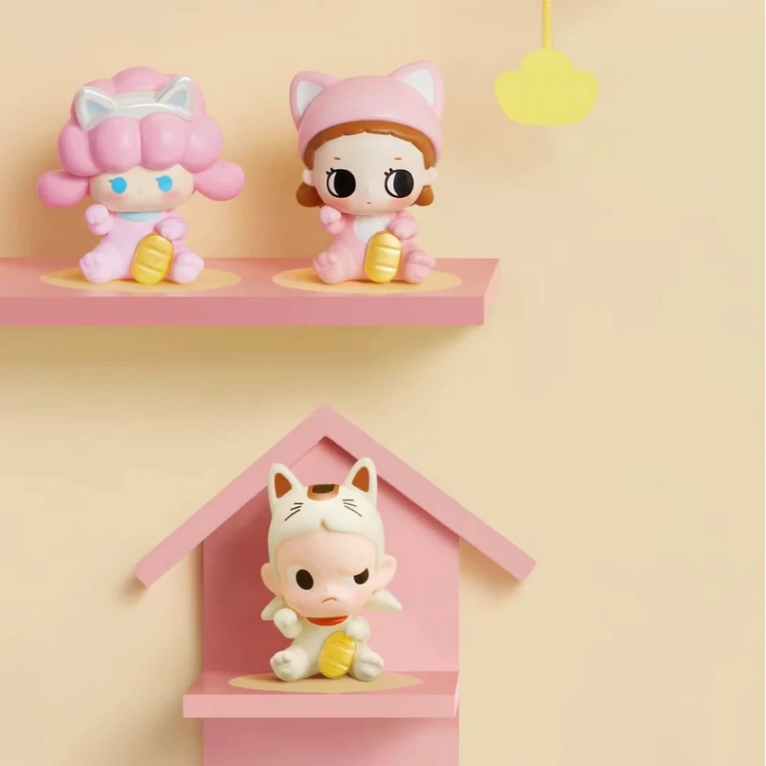 【拆盒】招财猫猫萌粒系列潮玩盲盒手办
