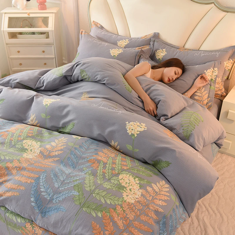 加厚纯棉四件套全棉磨毛高档春秋冬季印花床单被套床上用品棉被罩